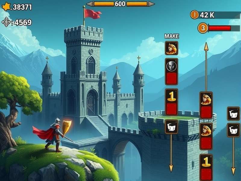 Morjim Knight Defender gameplay screenshot showing knight defending castle